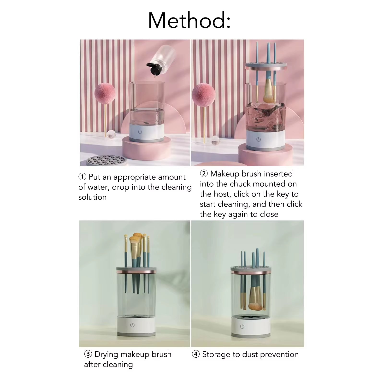 Makeup Brush Cleaner Is an Automatic Rotating Brush Cleaner for Deep Cleaning One Click Operation Is Suitable for All Makeup