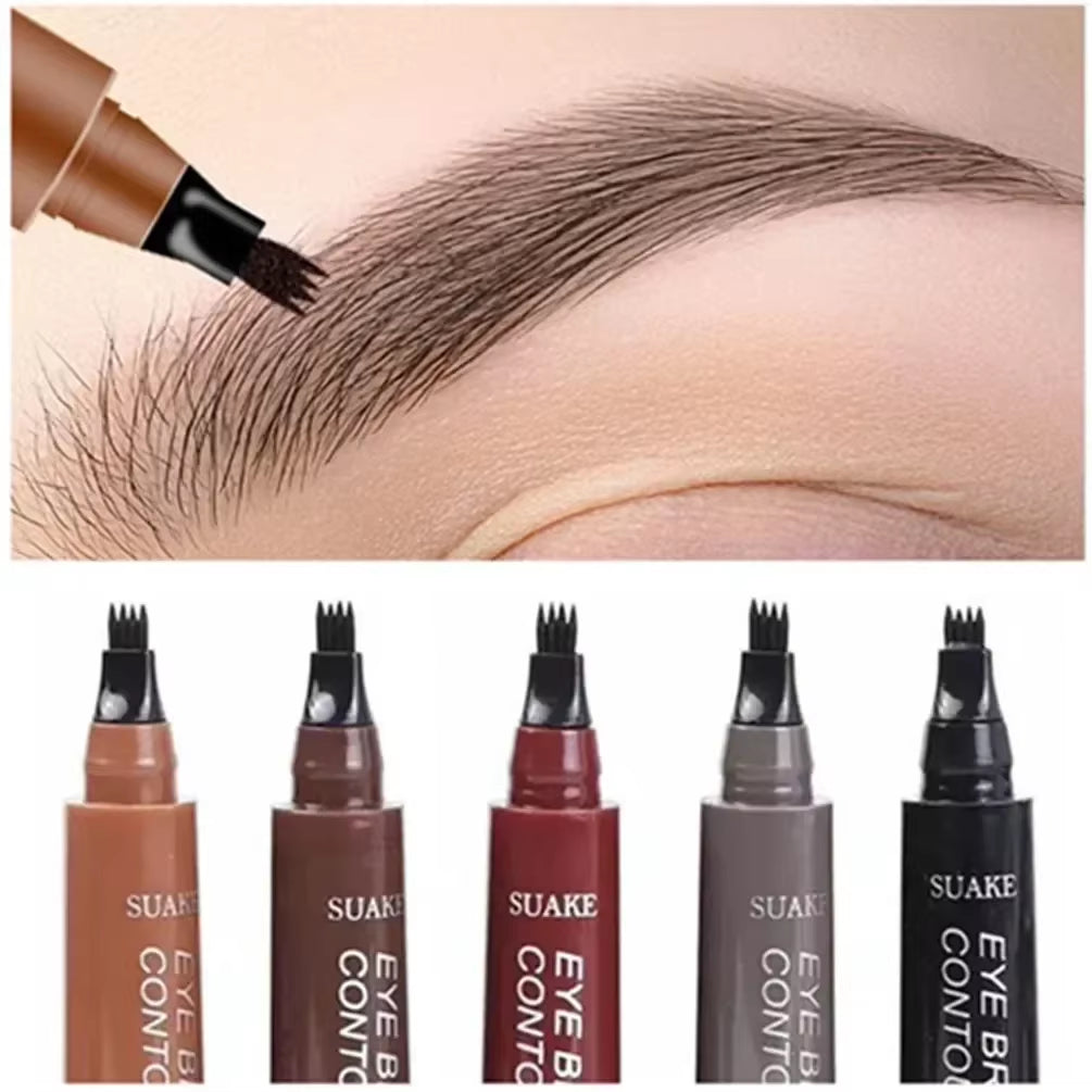 4 Point Eyebrow Pencil 4 Prong Tip Eyebrow Pen 4 Fork Eyebrow Pencil Waterproof Liquid Eyebrow Pencil Long Lasting like Real