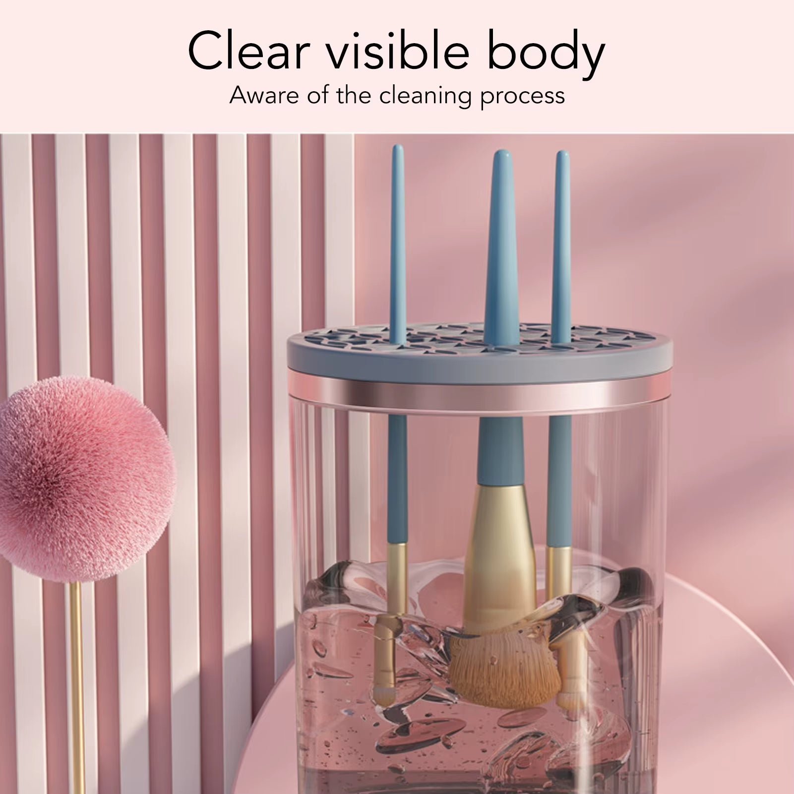 Makeup Brush Cleaner Is an Automatic Rotating Brush Cleaner for Deep Cleaning One Click Operation Is Suitable for All Makeup