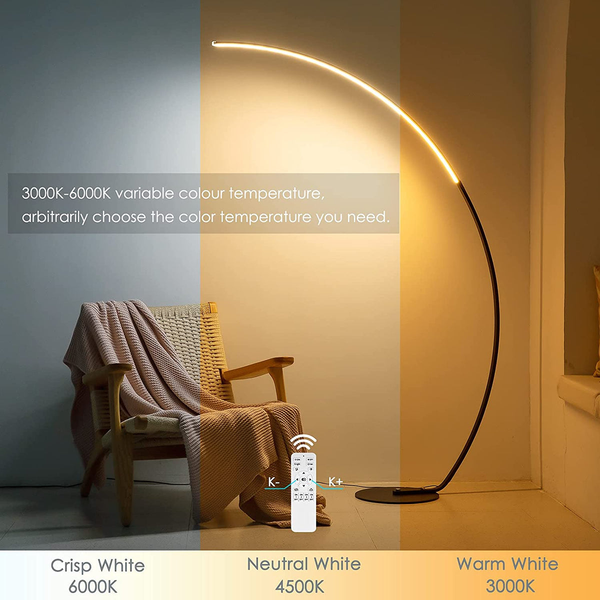 RGBW Modern Curved LED Floor Lamp
