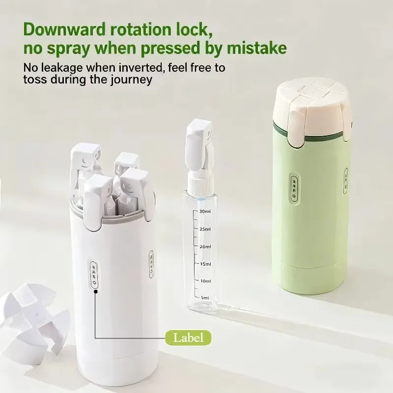 4-in-1 Travel Refillable Bottles, Portable Toiletries and Cosmetics