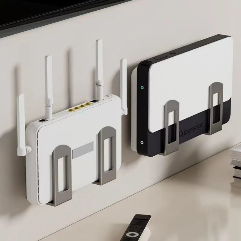 2pcs Home Router Storage Box Wall Artifact Set-top Box Wall-mounted