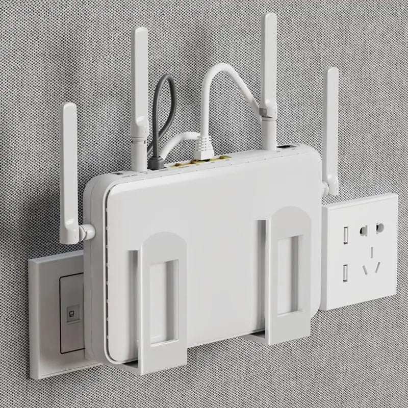 2pcs Home Router Storage Box Wall Artifact Set-top Box Wall-mounted