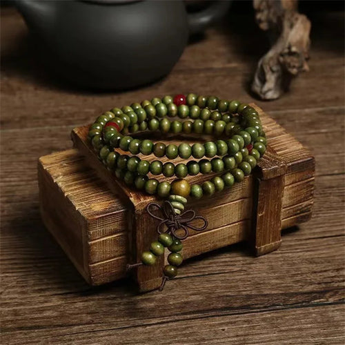 Natural Chinese Sandalwood 108 Prayer Beads Mala Bracelet Necklace 6mm