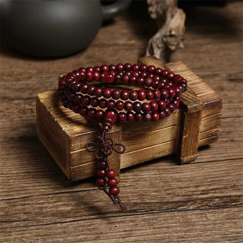 Natural Chinese Sandalwood 108 Prayer Beads Mala Bracelet Necklace 6mm