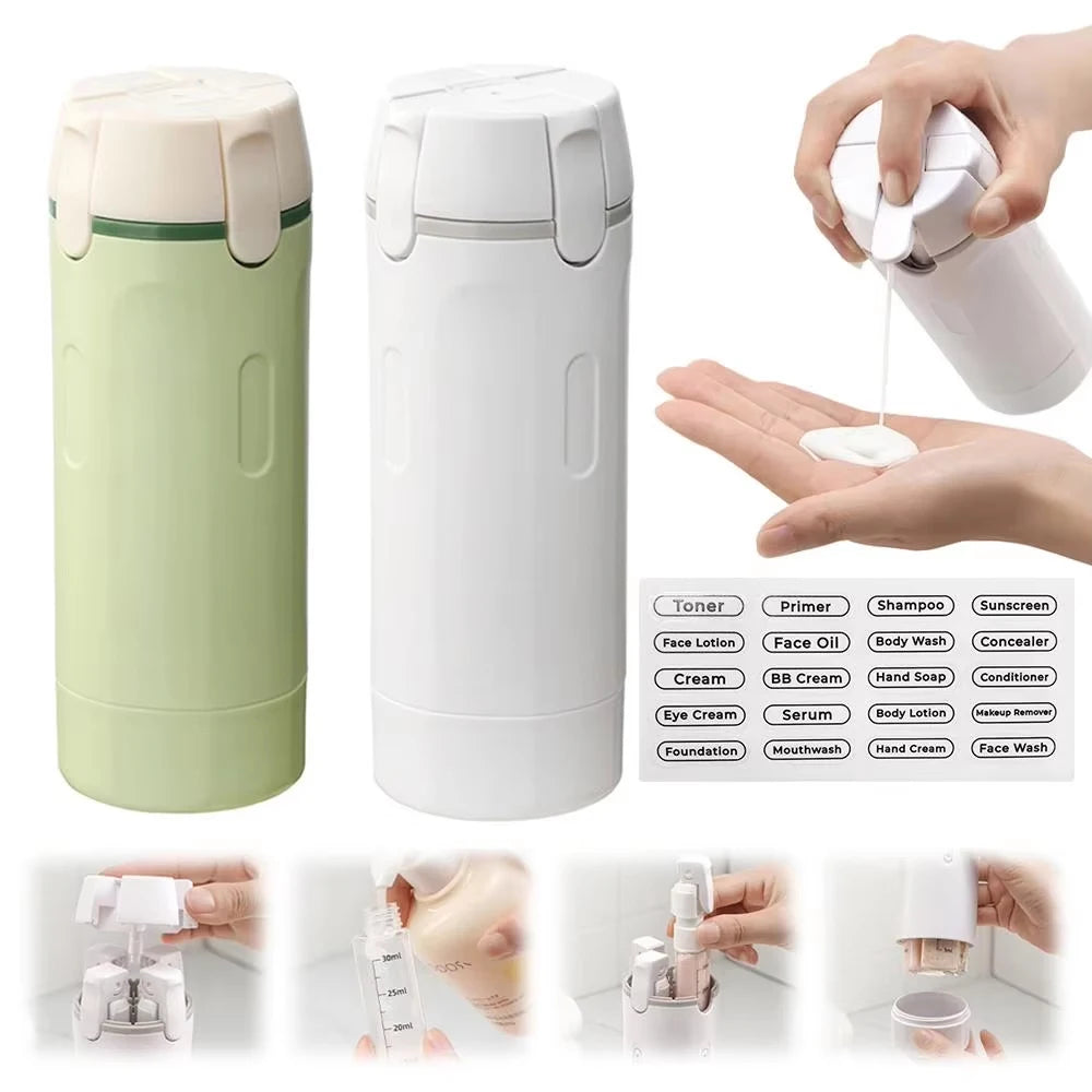 4-in-1 Travel Refillable Bottles, Portable Toiletries and Cosmetics