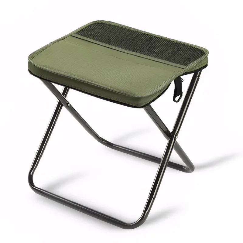 Outdoor Folding Backpack Chair, Equipped with Mesh Pockets, Suitable for Camping and Hiking, Portable Handbag-Style Chair