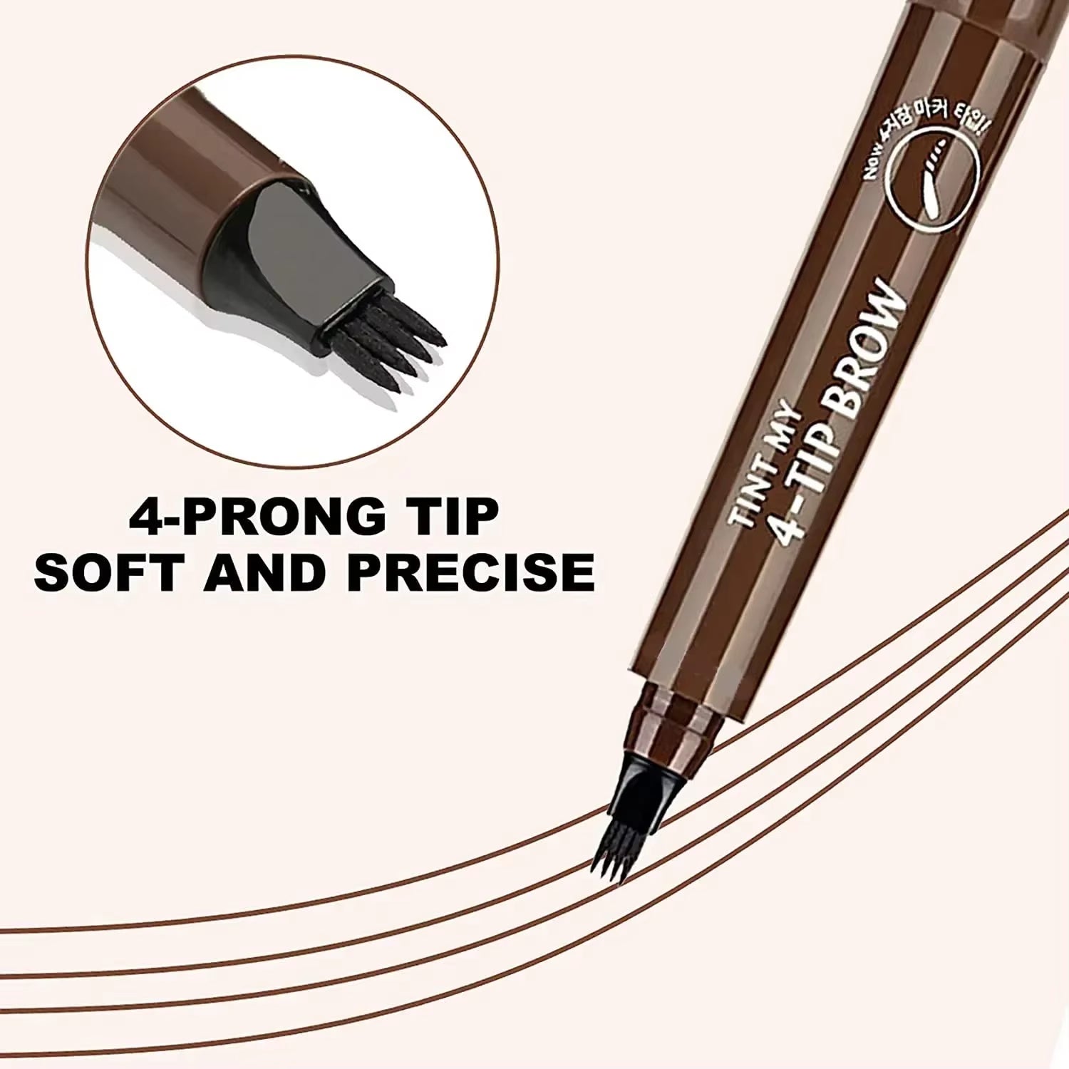 4 Point Eyebrow Pencil 4 Prong Tip Eyebrow Pen 4 Fork Eyebrow Pencil Waterproof Liquid Eyebrow Pencil Long Lasting like Real
